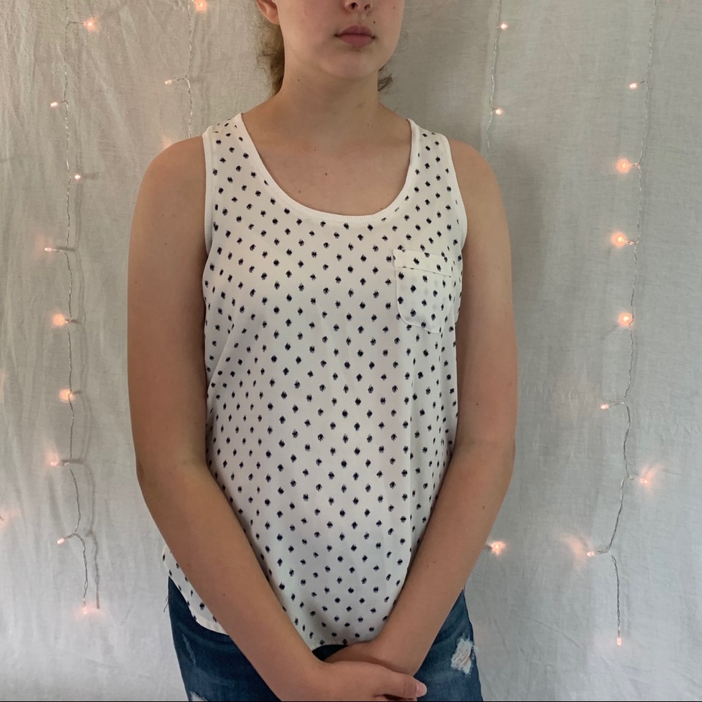 White and blue tank top